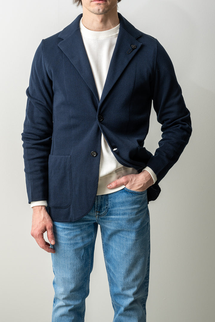 Classic Knitwear Blazer Navy