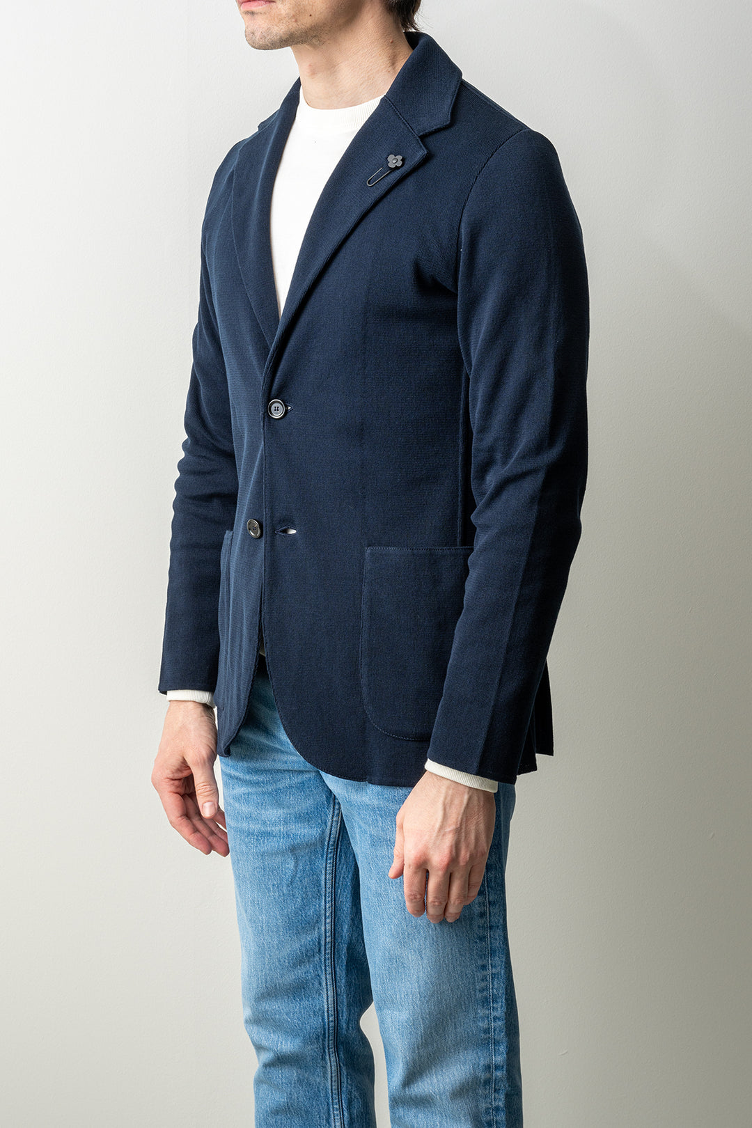 Classic Knitwear Blazer Navy