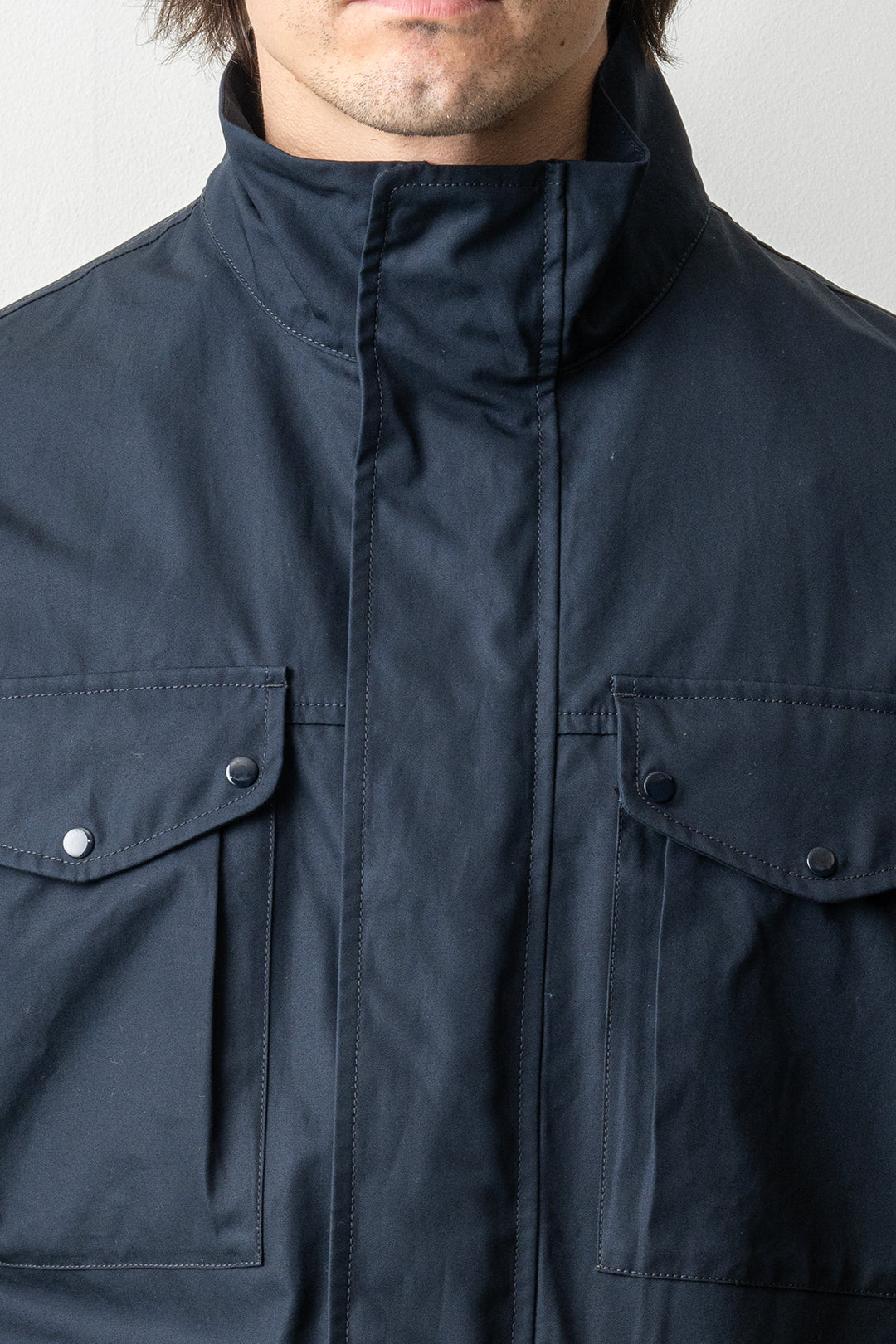Cotton Canvas Ghost Field Jacket 4100035 Navy Blue
