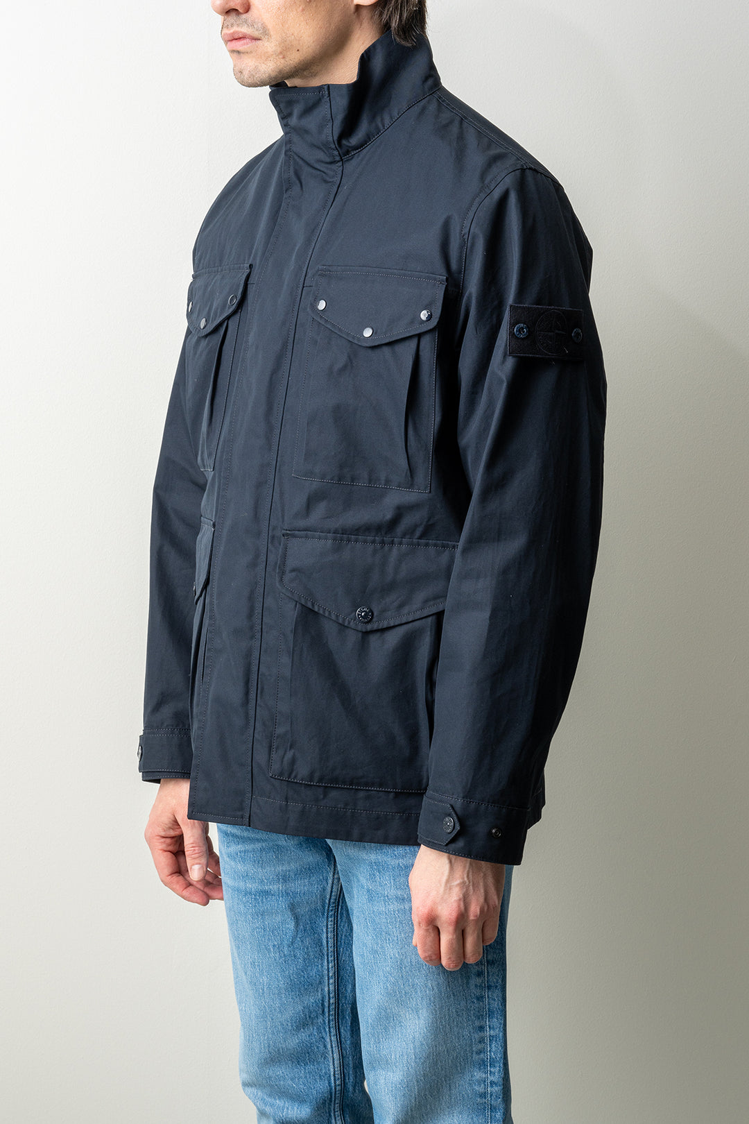 Cotton Canvas Ghost Field Jacket 4100035 Navy Blue