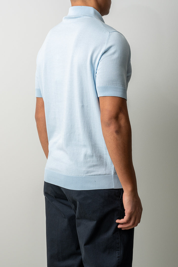 Luxury Creped Cotton Polo SS BABY BLUE
