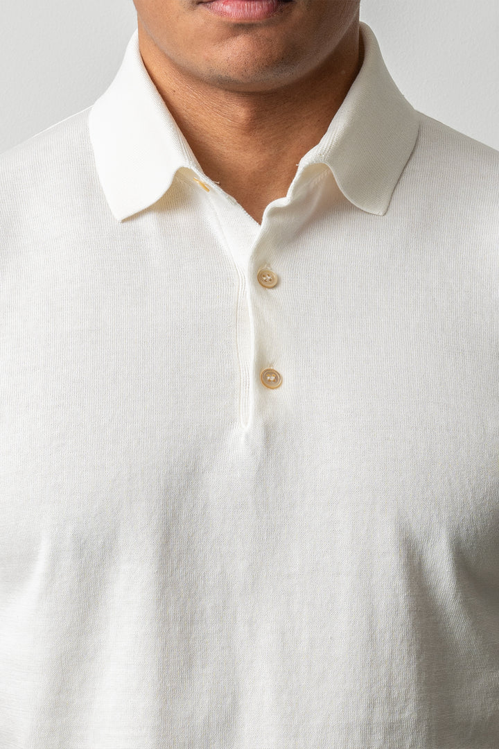 Luxury Creped Cotton Polo SS Latte