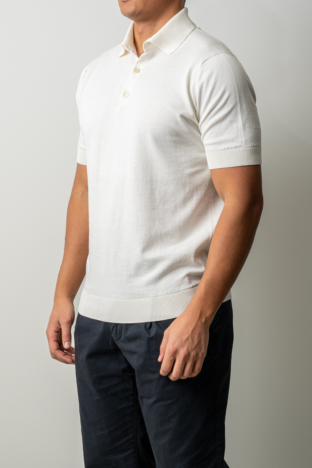 Luxury Creped Cotton Polo SS Latte