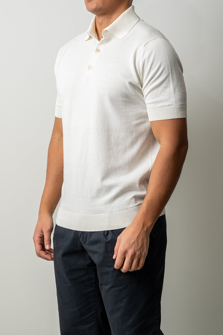 Luxury Creped Cotton Polo SS Latte