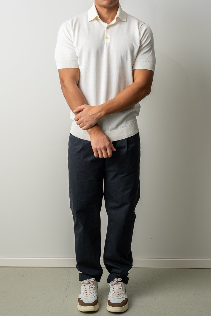 Luxury Creped Cotton Polo SS Latte