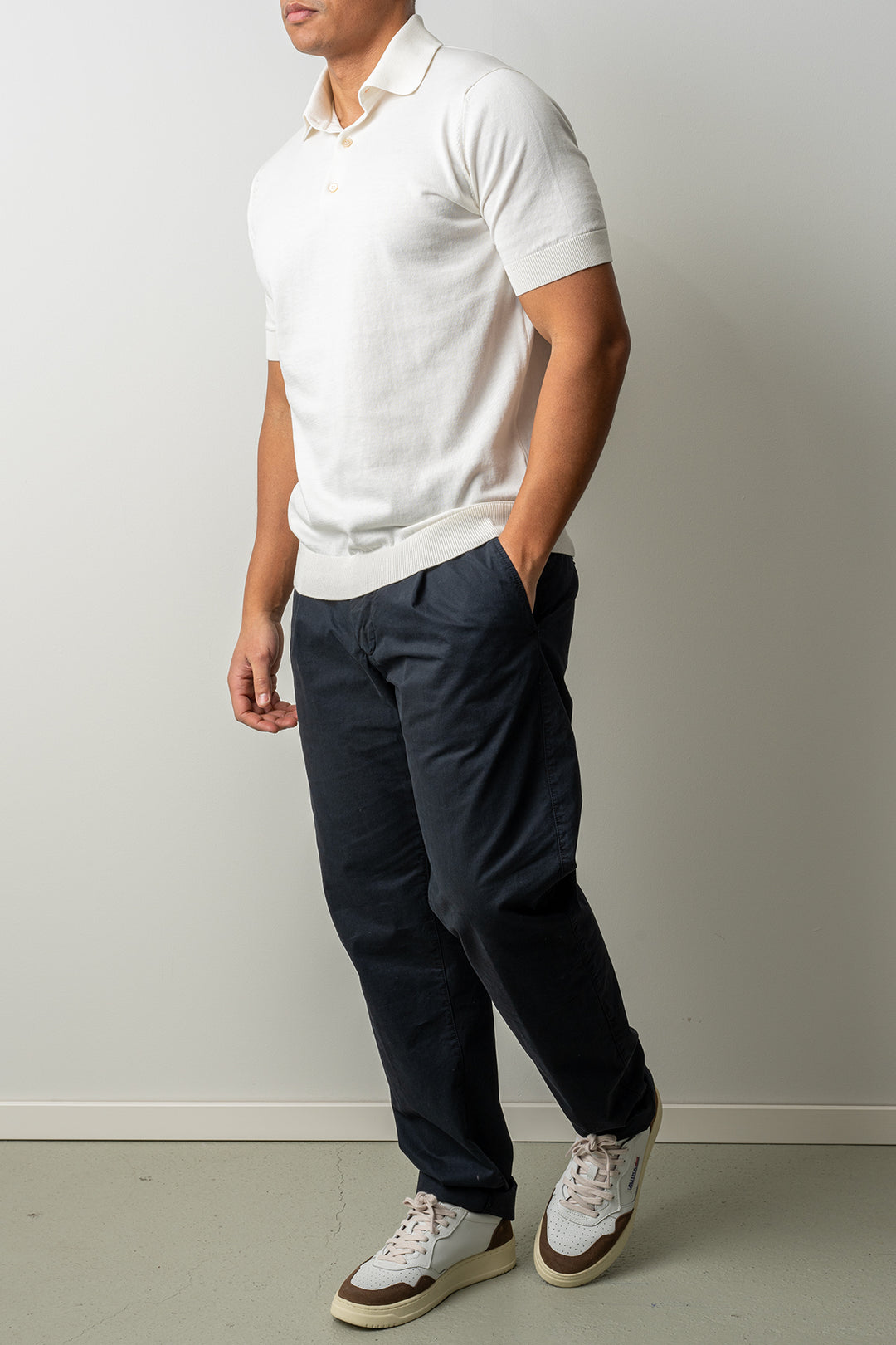 Luxury Creped Cotton Polo SS Latte