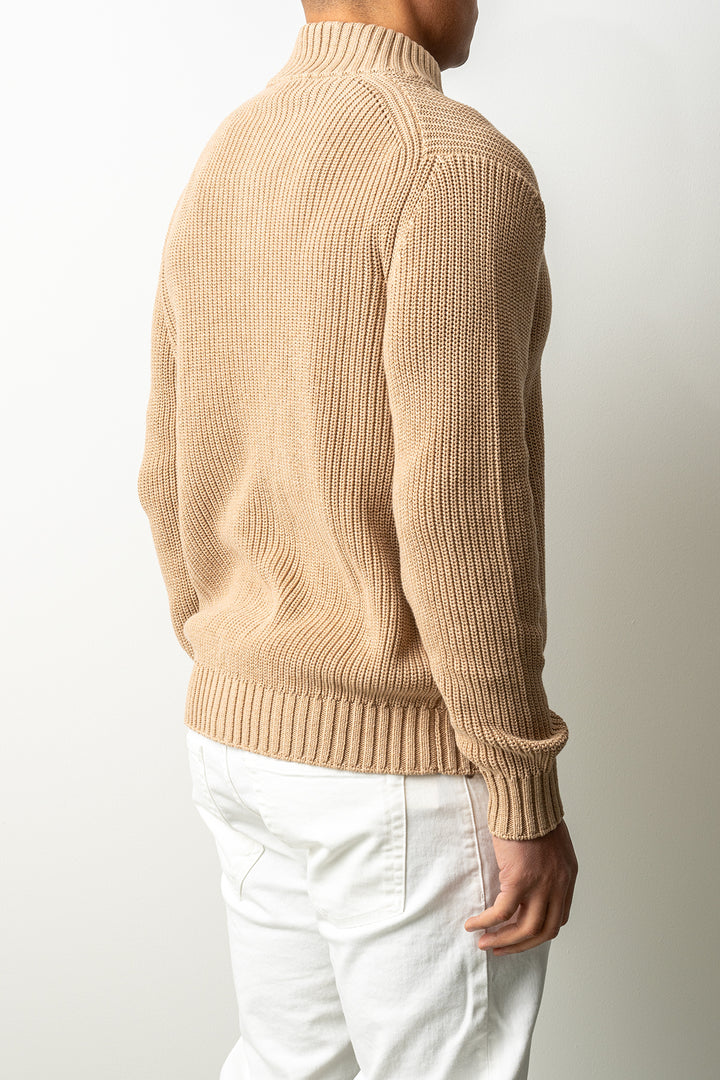 Luxury Heavy Knit Cardigan Beige