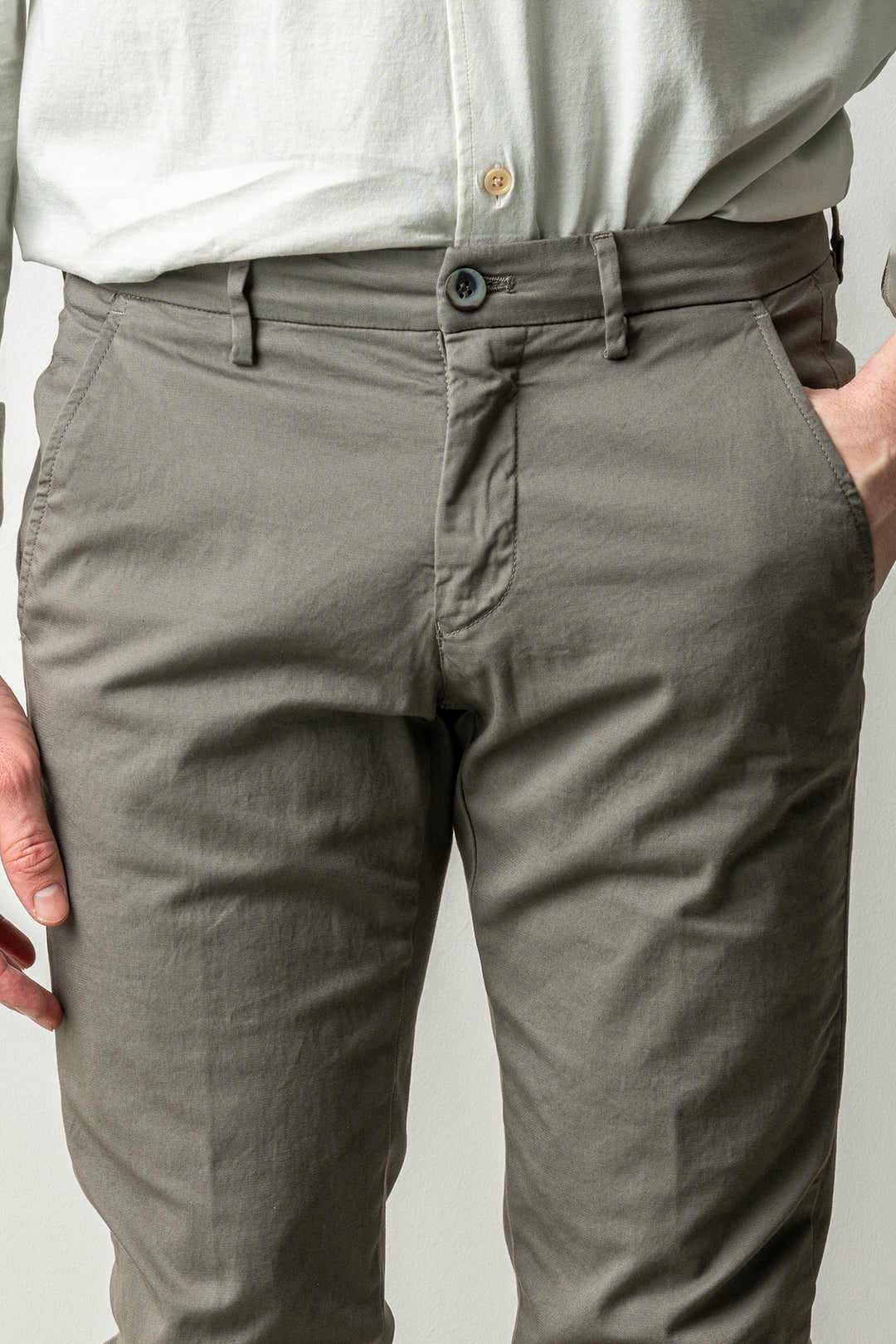 Torino Style Cotton Elastan Trouser Green