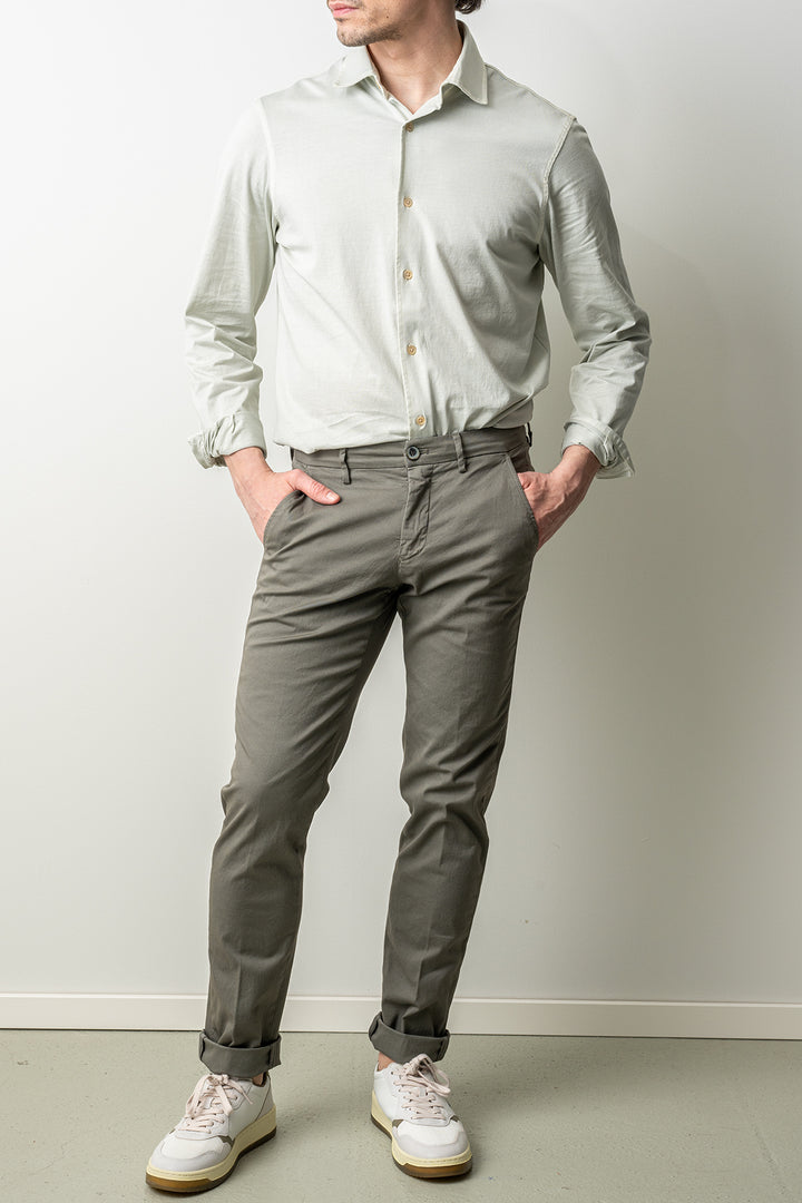 Torino Style Cotton Elastan Trouser Green