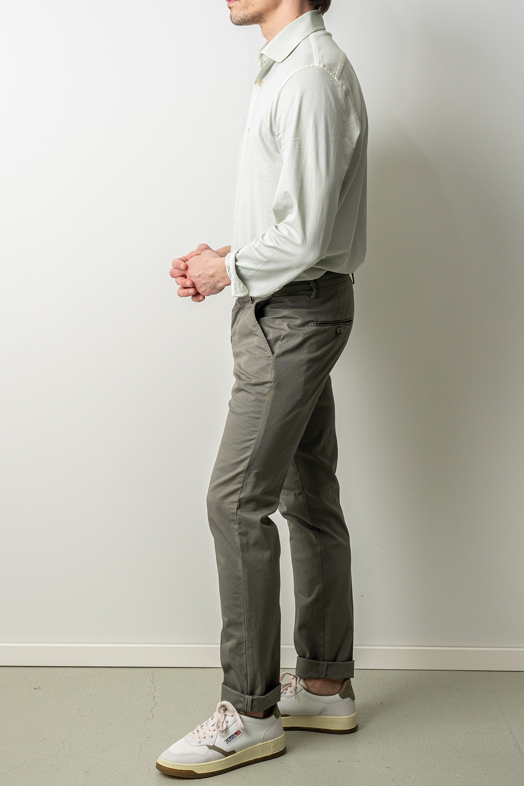 Torino Style Cotton Elastan Trouser Green