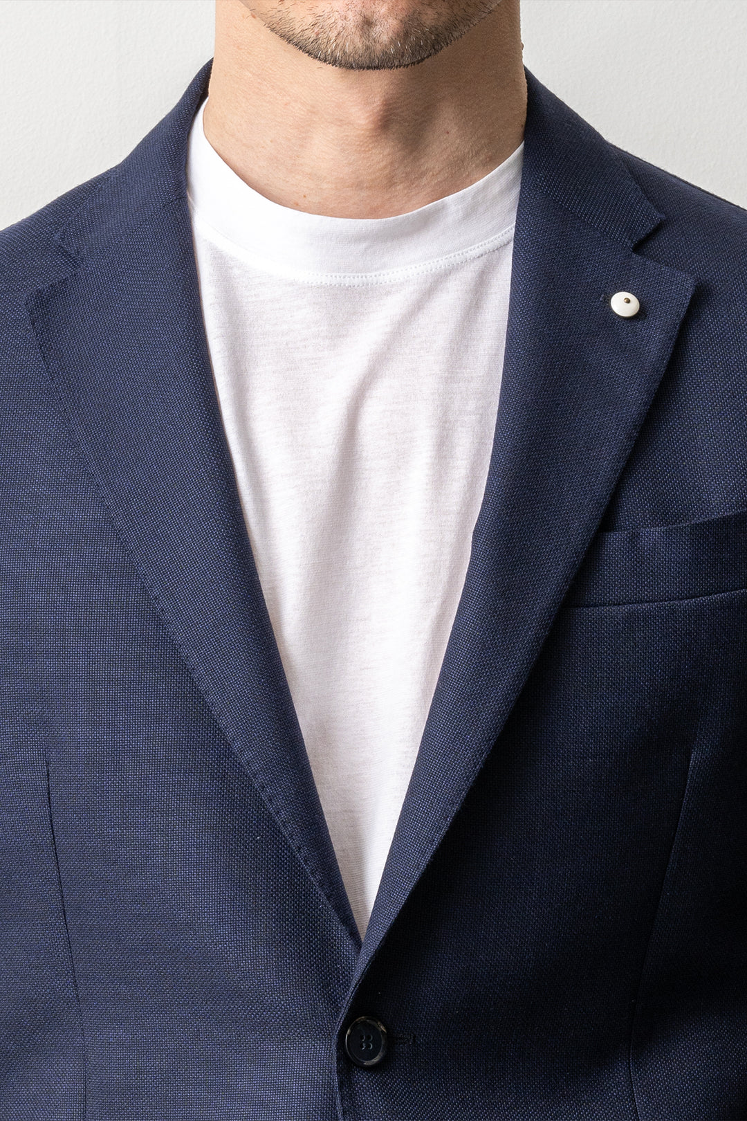 Hopsack Wool Blazer Navy