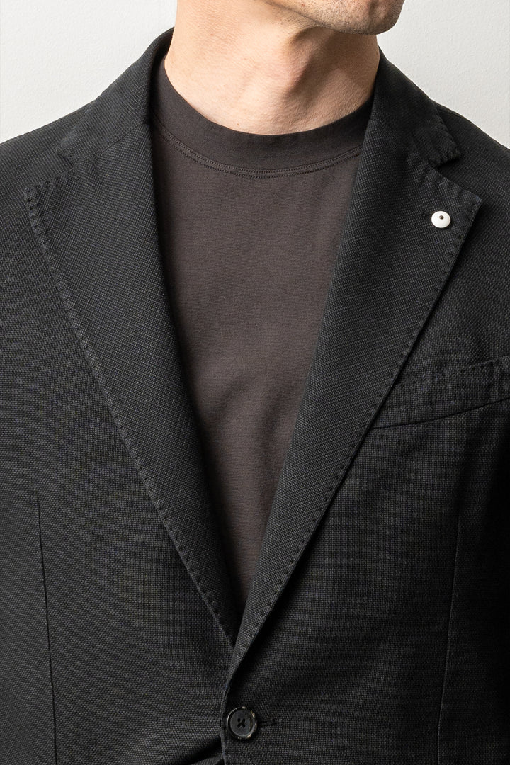 Cotton Ramie Blazer Navy