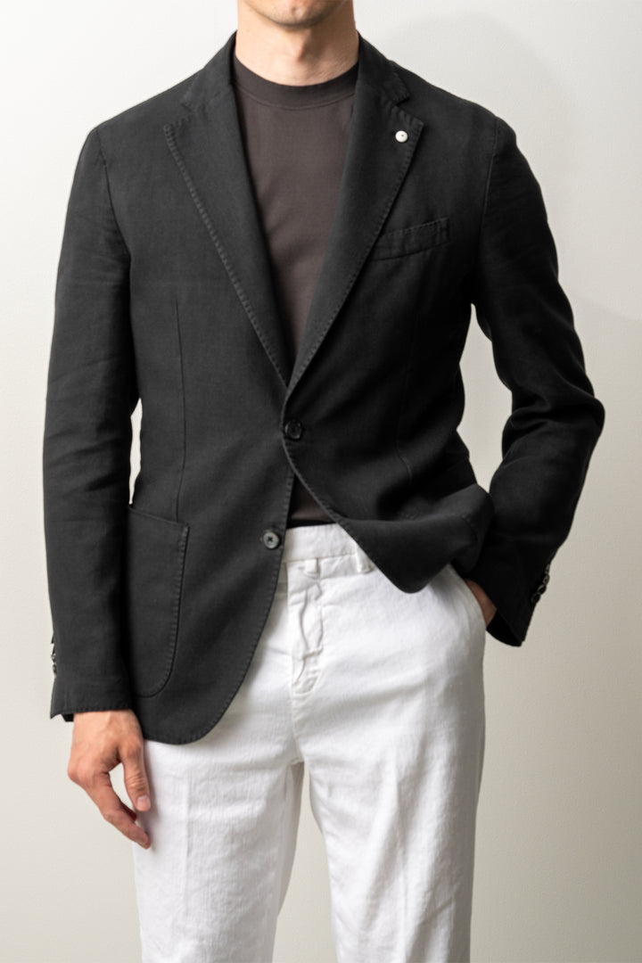 Cotton Ramie Blazer Navy