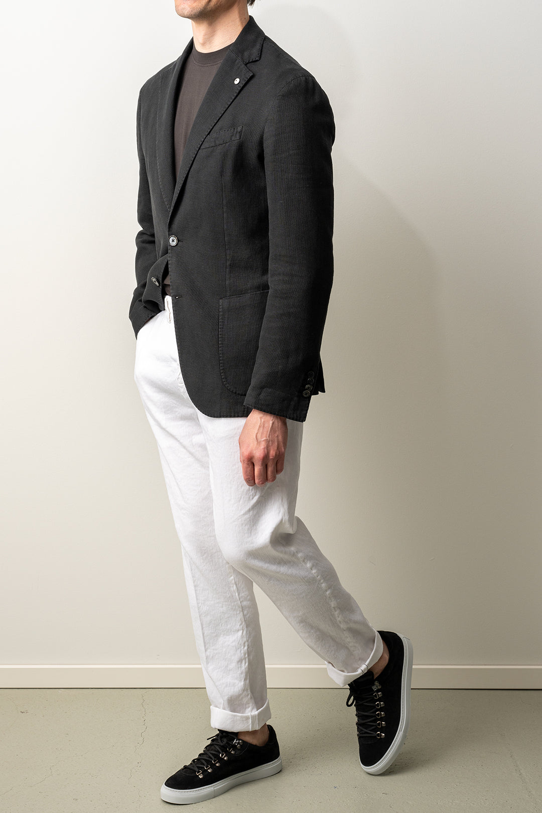 Cotton Ramie Blazer Navy