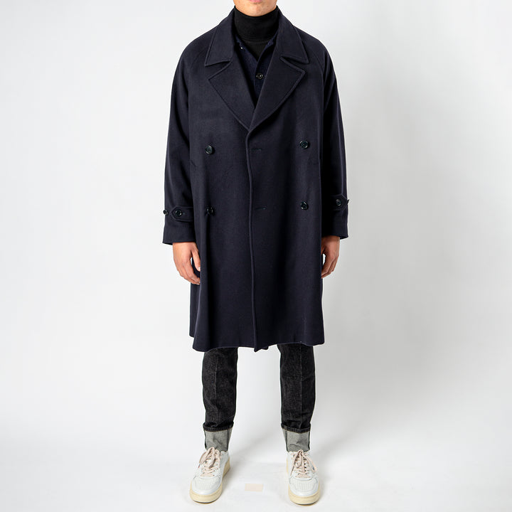 Double Breasted Wool Cashmere Coat NAVY