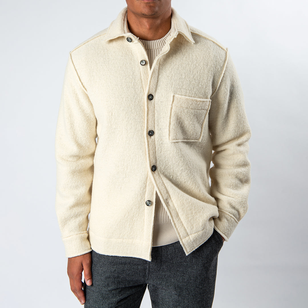 Wool Boiled Overshirt OFFWHITE