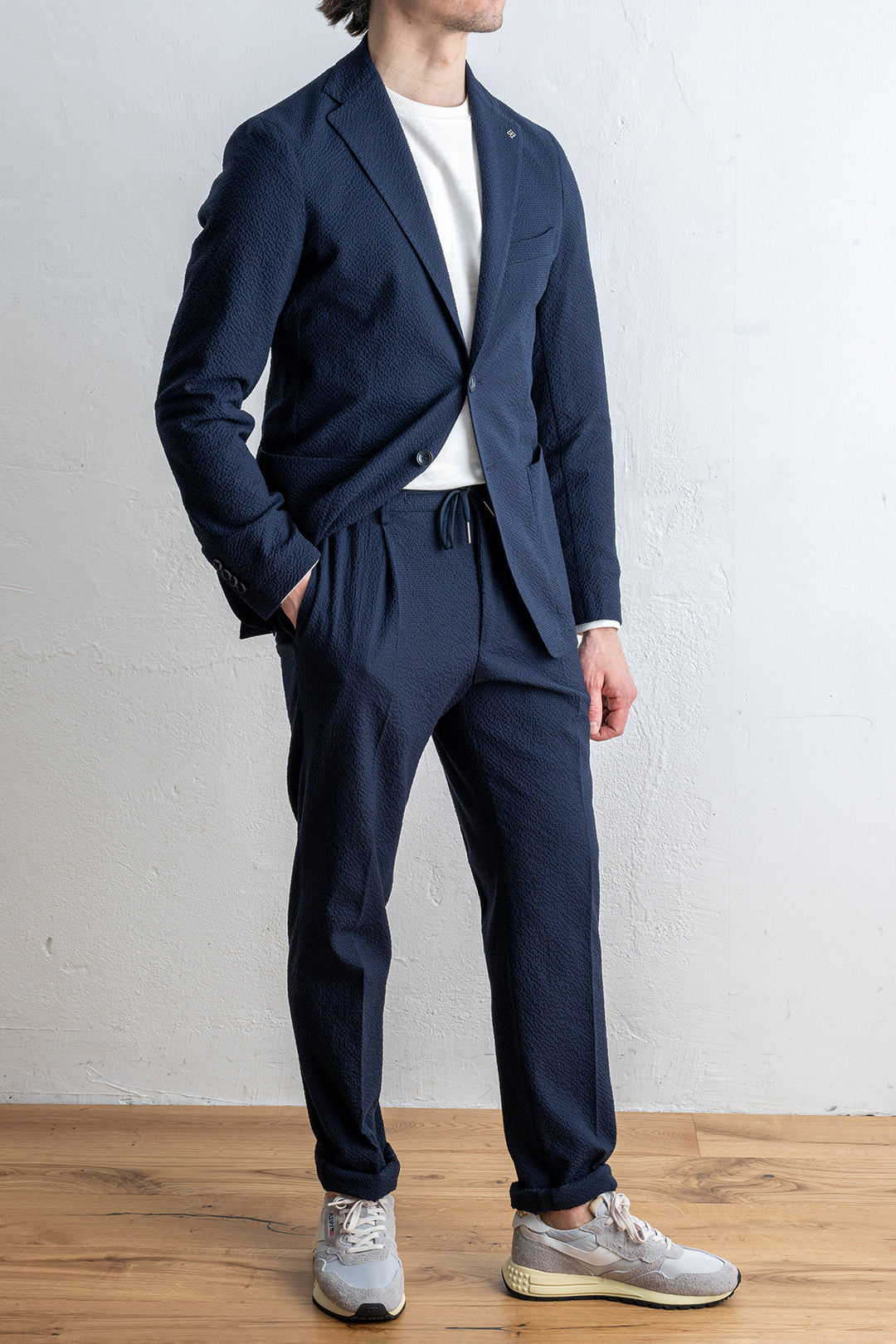 Dakar Seersucker Suit Navy