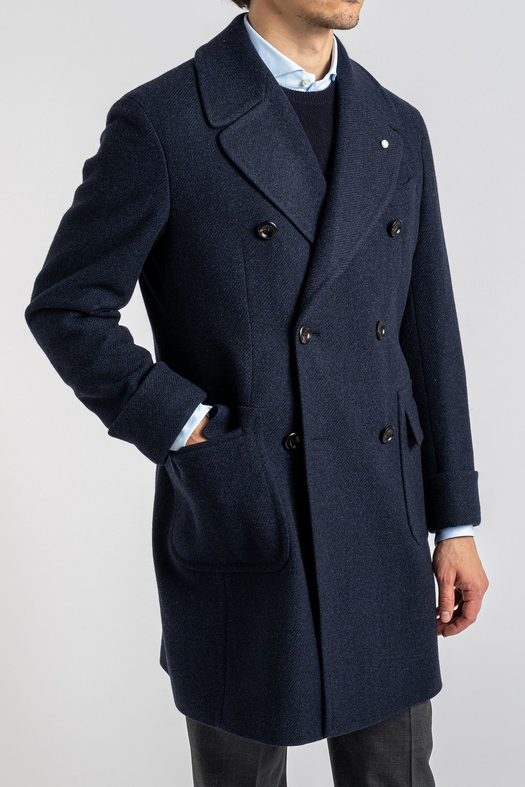 Double Breasted Overcoat Navy