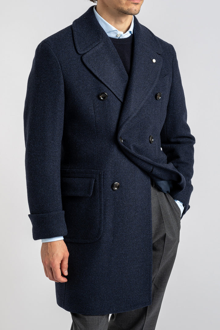 Double Breasted Overcoat Navy