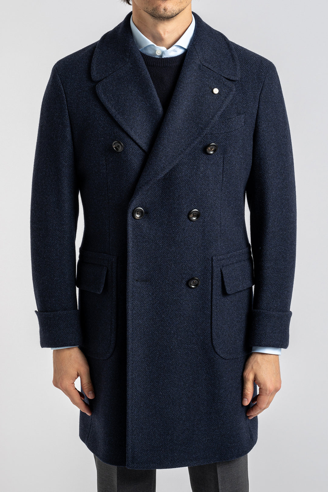 Double Breasted Overcoat Navy