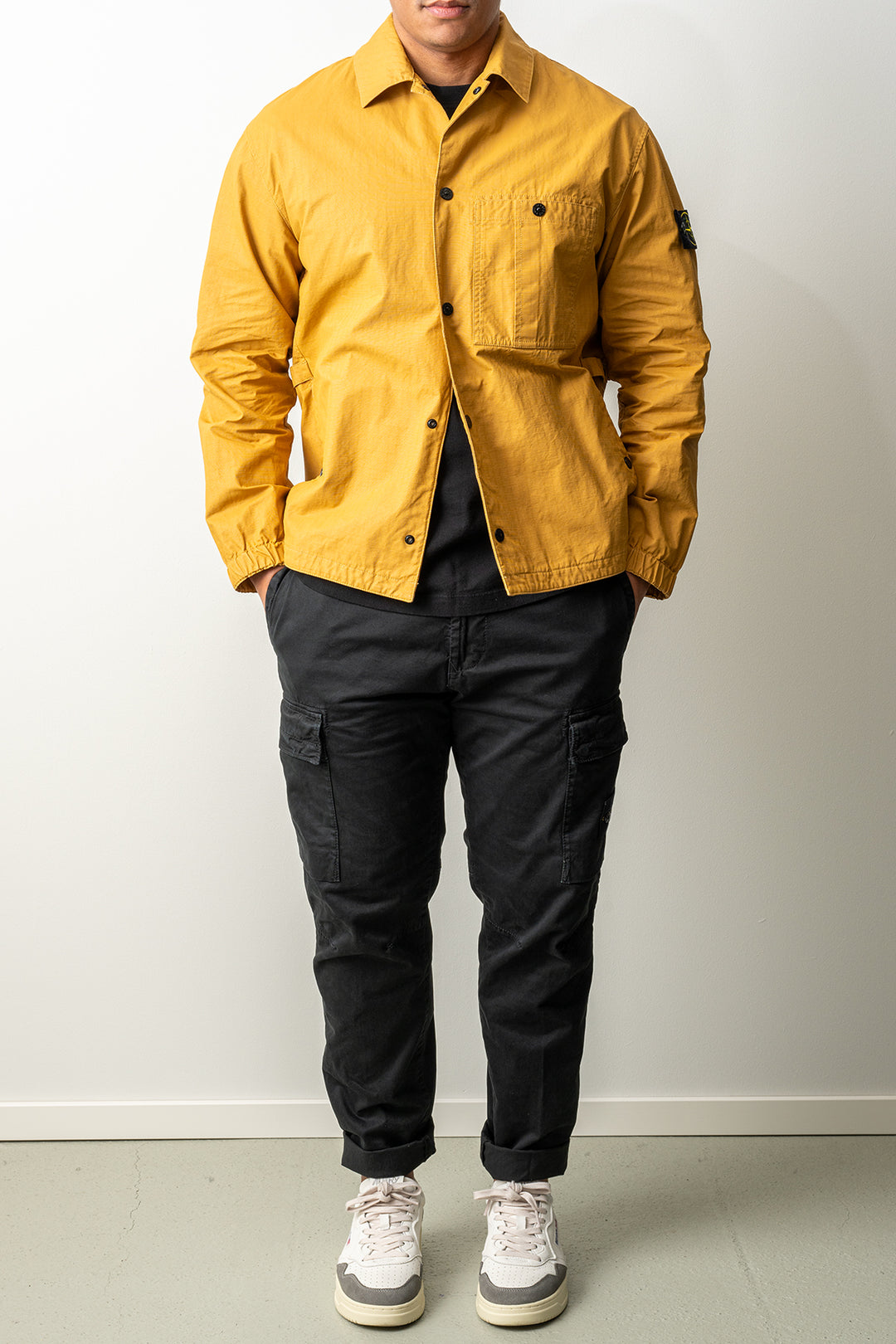 Double-Coated Cotton Ripstop Overshirt 1200018 Mustard