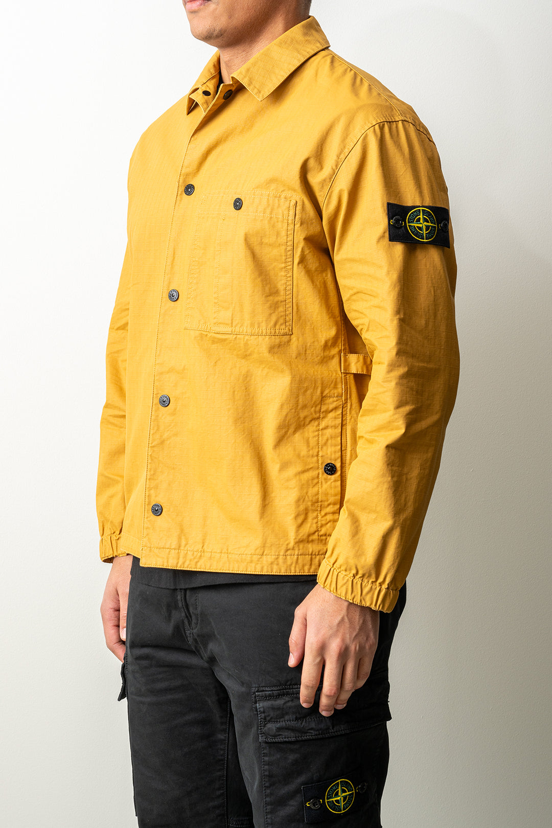 Double-Coated Cotton Ripstop Overshirt 1200018 Mustard