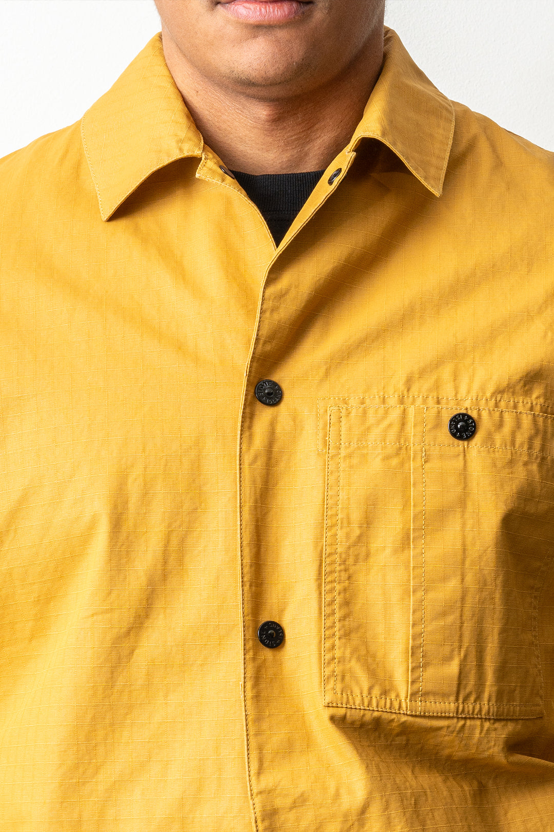 Double-Coated Cotton Ripstop Overshirt 1200018 Mustard