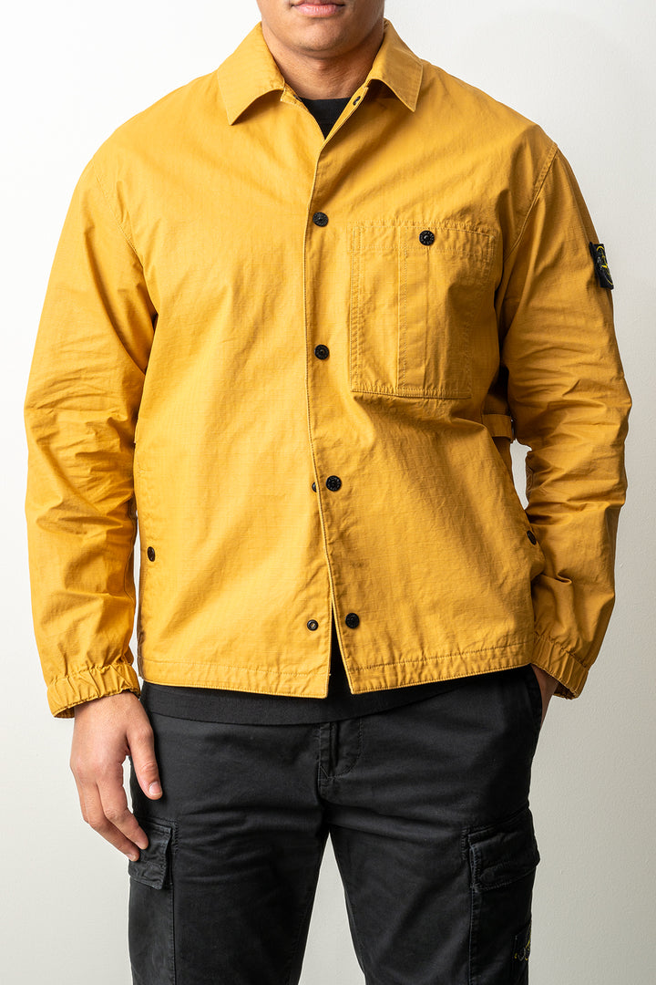 Double-Coated Cotton Ripstop Overshirt 1200018 Mustard