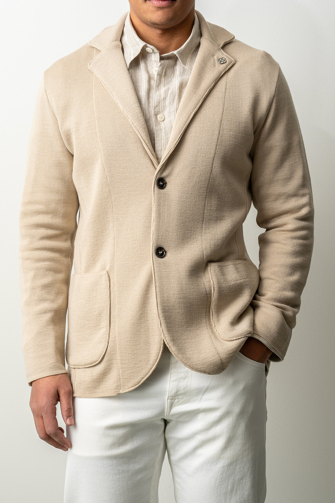 Dwayne Knitted Jacket Beige