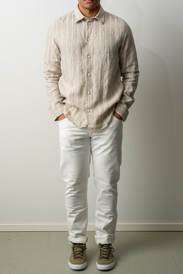 Enzo Shirt 5728 Oat Stripe