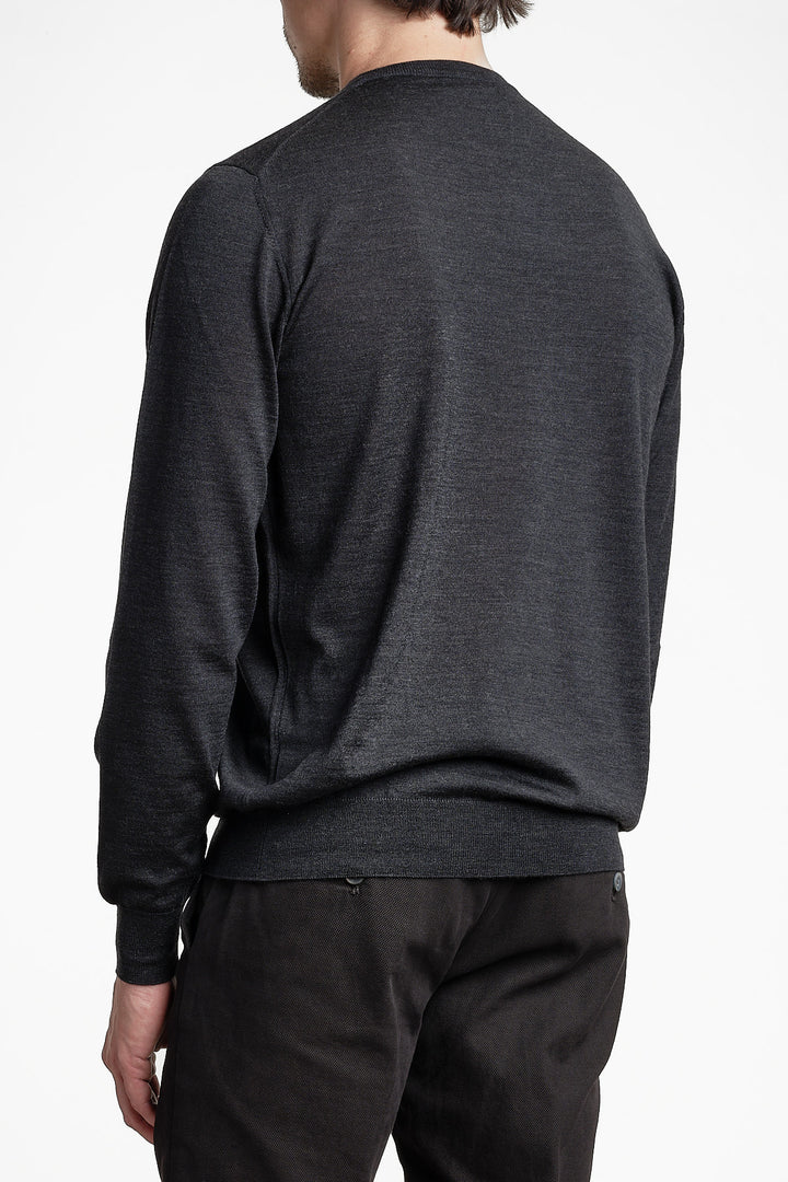 Crewneck Sweater Royal Merino Antracite – Filippo De Laurentiis, bakifrån