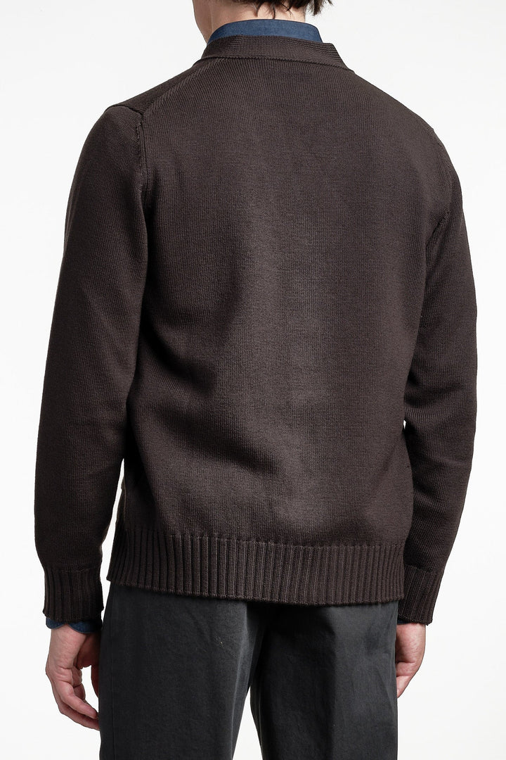 Heavy Knit Cardigan Sweater Dark Brown – FILIPPO DE LAURENTIIS, sidobild