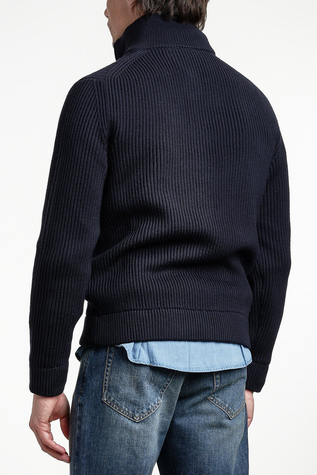 Heavy Knit Ribb Sweater Navy – FILIPPO DE LAURENTIIS, sidobild