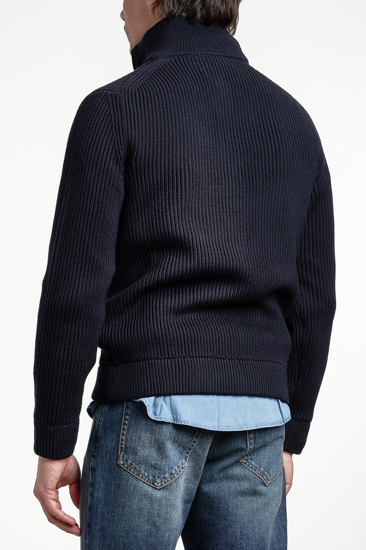 Heavy Knit Ribb Sweater Navy – FILIPPO DE LAURENTIIS, sidobild