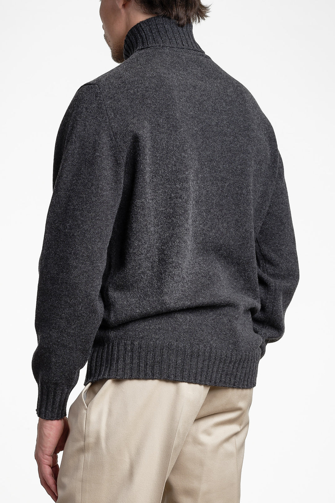 Wool Cashmere Turtleneck Antracite – FILIPPO DE LAURENTIIS, bakifrån