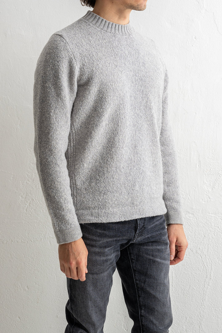 Fancy Yarn Contrasting Finishes Crewneck 5100056 MELANGE GREY