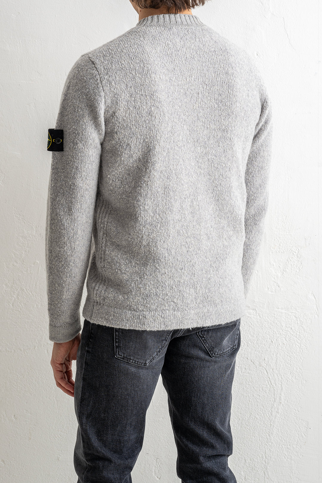 Fancy Yarn Contrasting Finishes Crewneck 5100056 MELANGE GREY