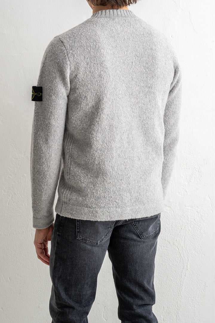 Fancy Yarn Contrasting Finishes Crewneck 5100056 MELANGE GREY