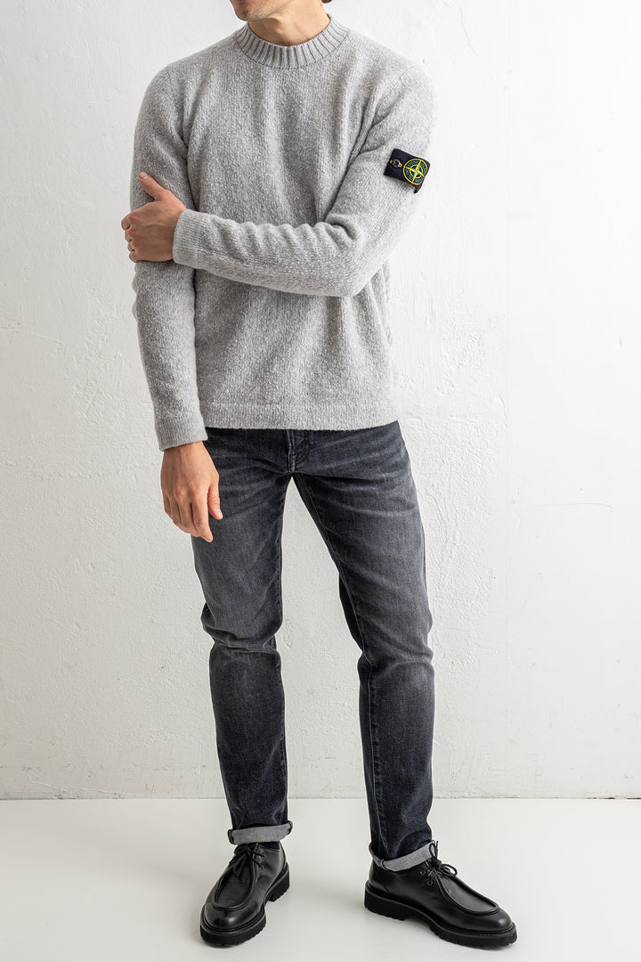 Fancy Yarn Contrasting Finishes Crewneck 5100056 MELANGE GREY
