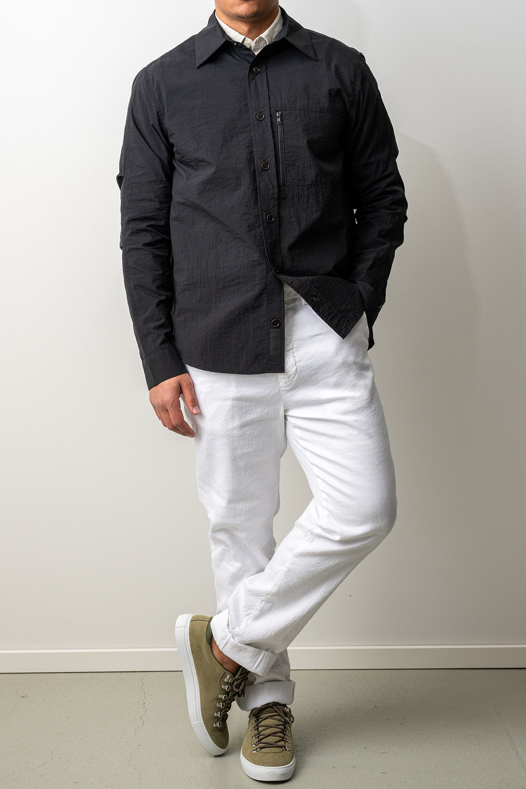 Filey Crepe Nylon Shirt Black