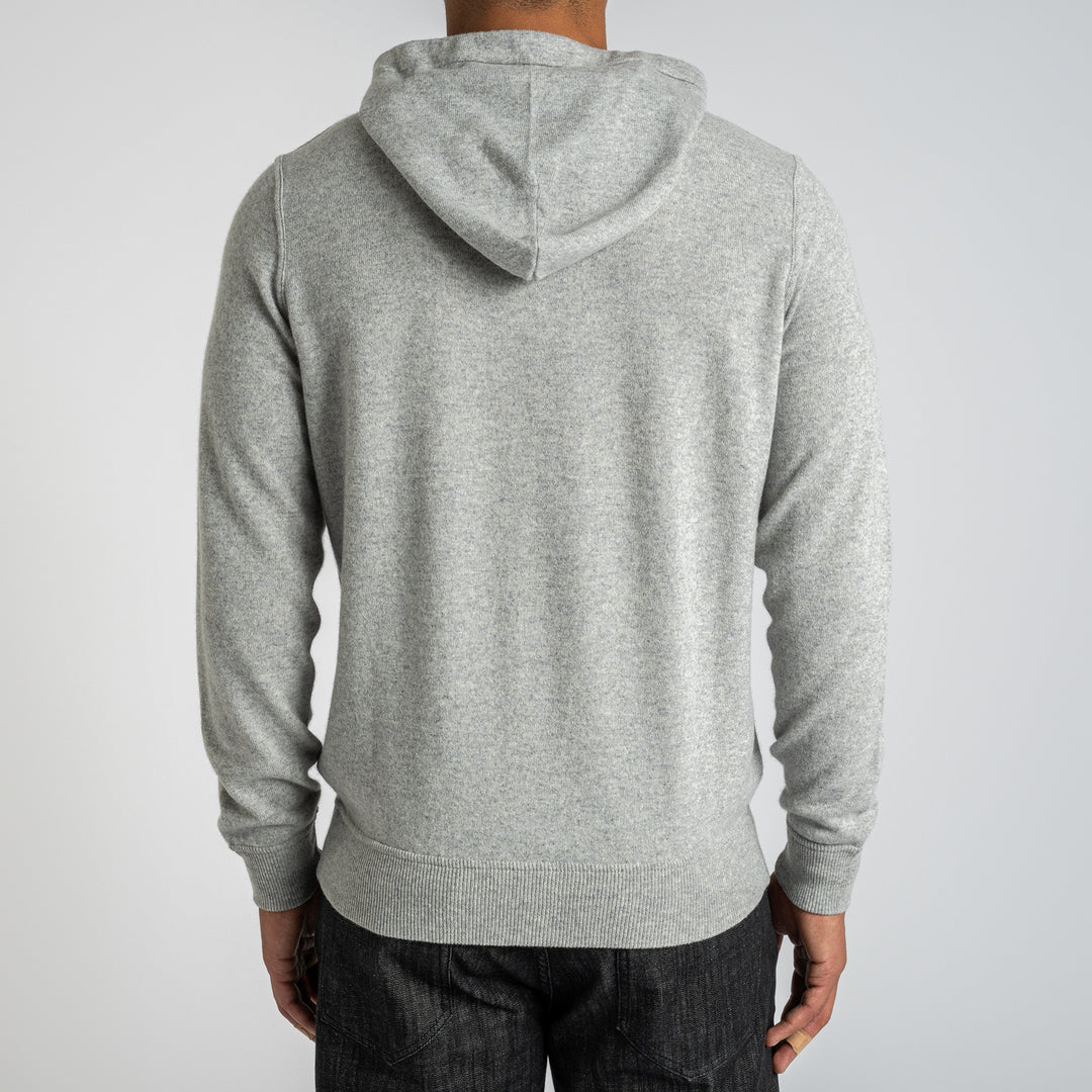 Luxury Wool Cashmere Hoodie With Zip PEARL