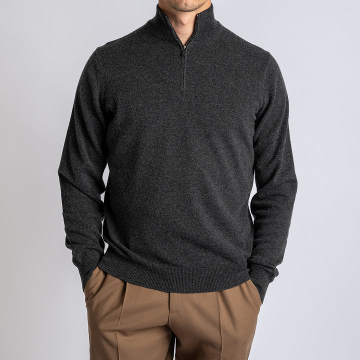 Wool Half Zip Antracite