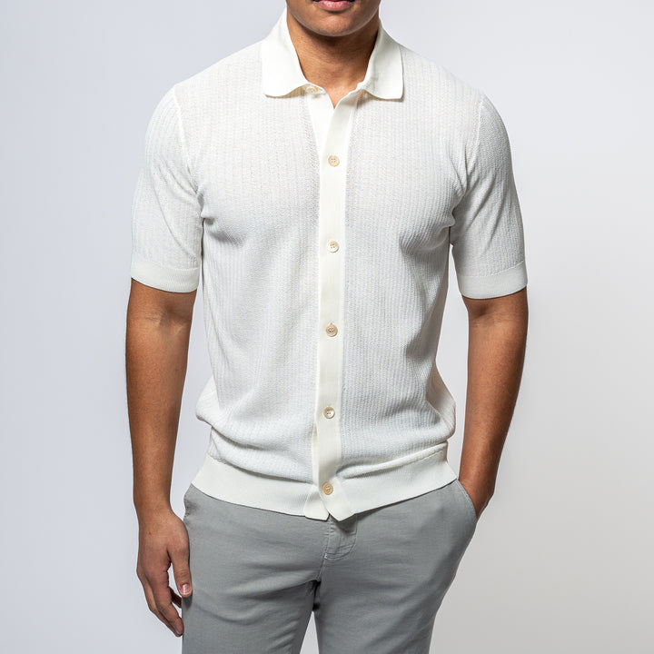 Full Button Short Sleeve OFFWHITE