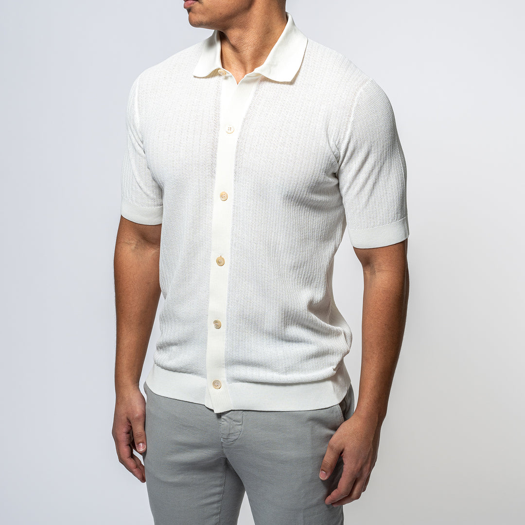 Full Button Short Sleeve OFFWHITE