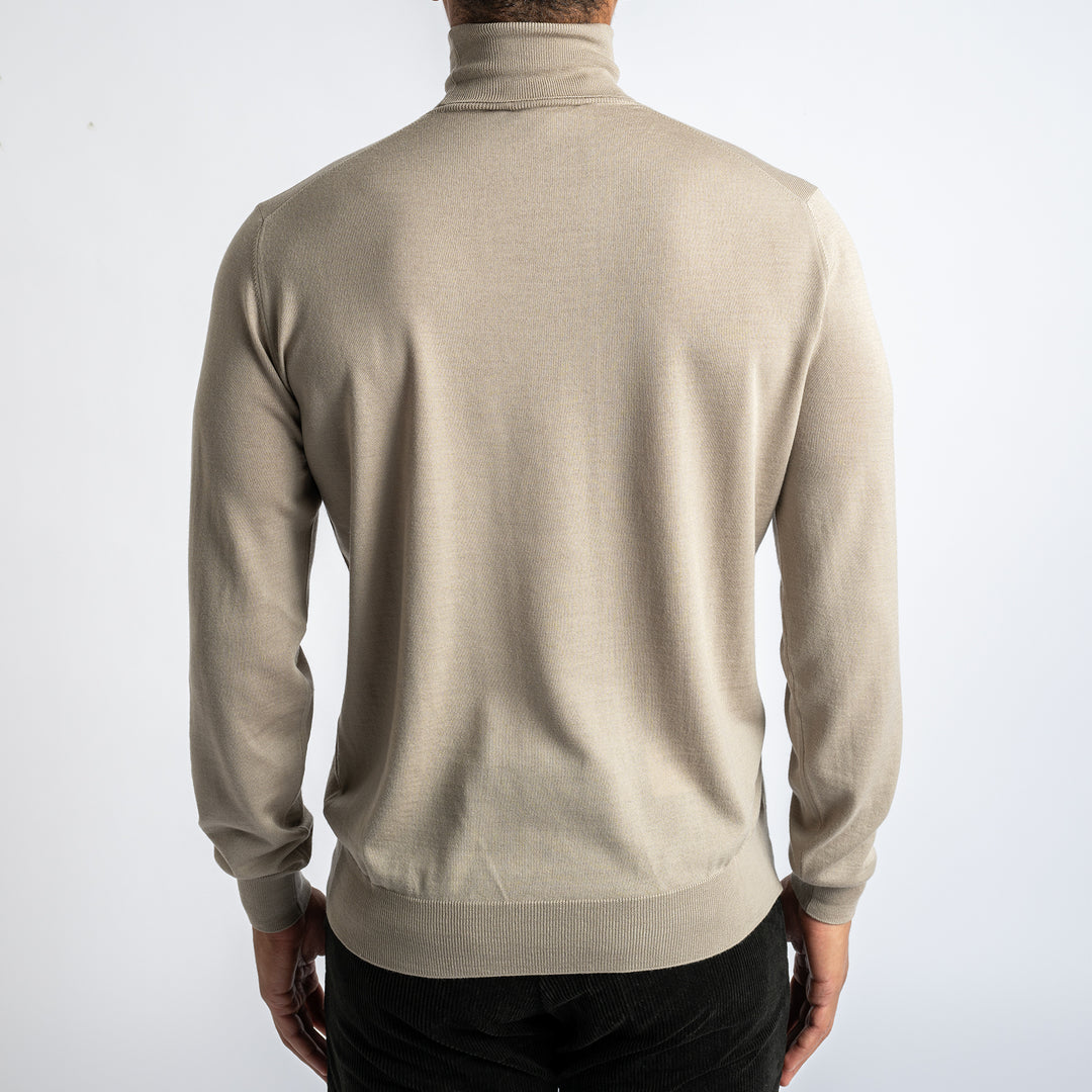 LUXURY WOOL TURTLE NECK GREIGE