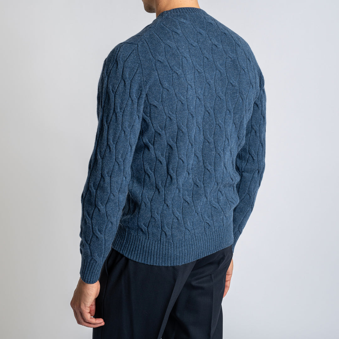 Cable Knitted Sweater LIGHT BLUE