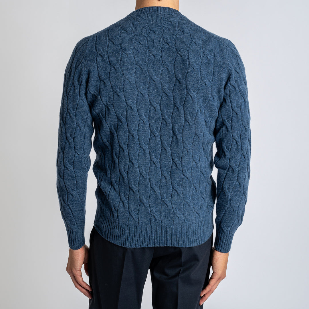 Cable Knitted Sweater LIGHT BLUE