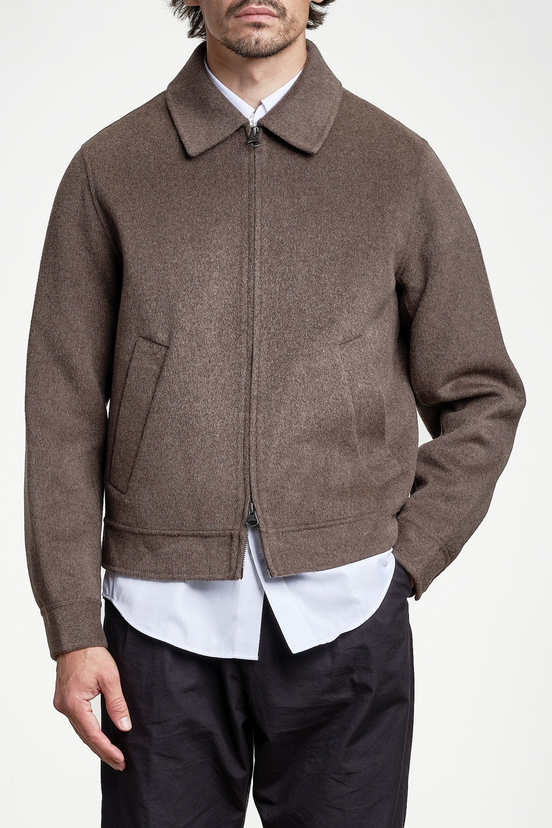 Handstitched Jacket Shadow Brown – GANT, framifrån