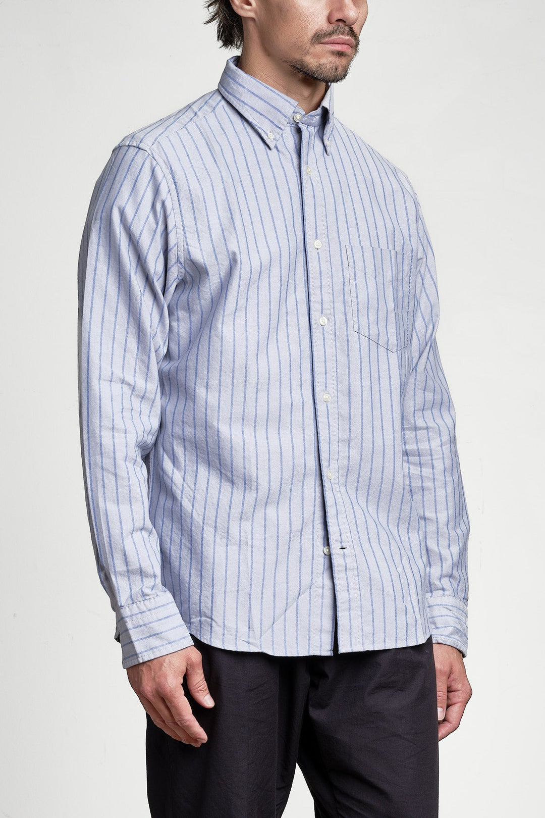 Reg Archive Oxford Stripe Shirt Concrete Grey – GANT, sidan