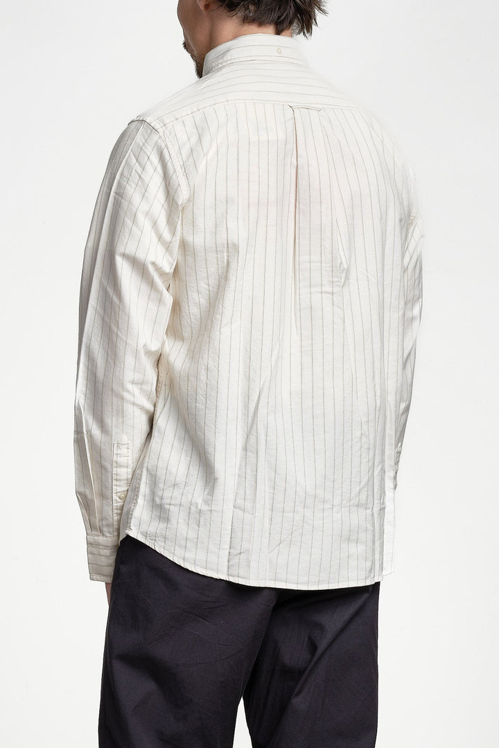 Reg Archive Oxford Stripe Shirt Cream – GANT, bakifrån